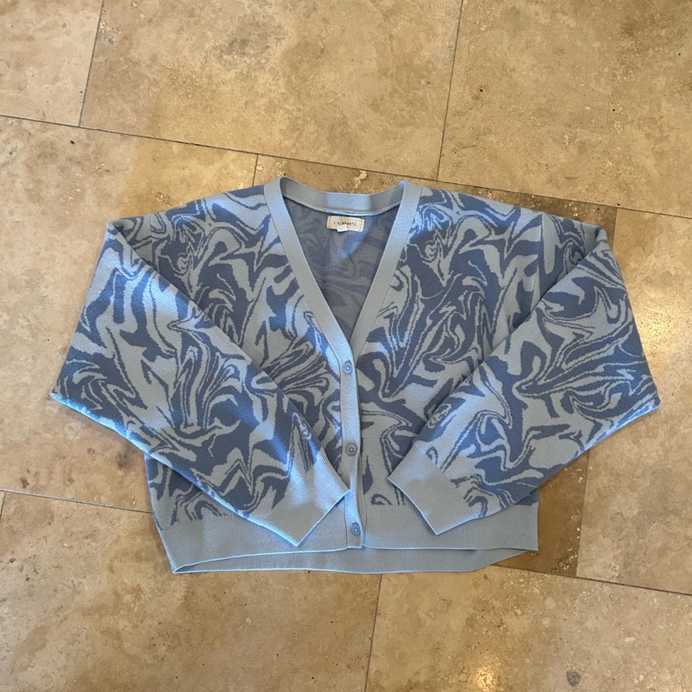 PacSun LA Hearts Blue Swirl Cardigan